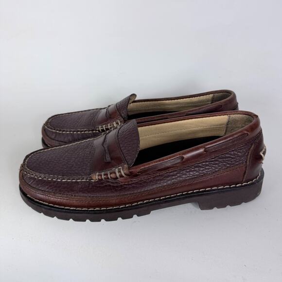 L.L.Bean Allagash Bison Handsewn Penny Loafers Men\'s 8 Brown Leather Comfort main image 5